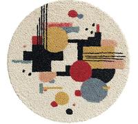 kitphoenix Round DIY Latch Hook Rug Kits Abstract Patterns 20X20Inch (50X50Cm) Easy for Beginners Children Round Carpet Crochet Yarn Craft Large Rug Hook and Latch Tapestry for Home Decor