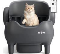 KITPLUS Self Cleaning Litter Box, Automatic Cat Litter Box with APP Control, Odor-Free Waste Disposal Includes Trash Bags, Large Waste Bin, Open-Top, for Multiple Cats