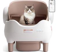 KITPLUS Self-Cleaning Litter Box, Automatic Cat Litter Box with App Control, Odor Free Waste Disposal, Includes Trash Bags, Large Trash Can, Top