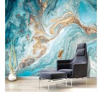 Kitquiver 3D Golden Marble Texture Wall Mural Wallpaper 3D Blue Pattern 3D Wallpaper Self Adhesive Mural Ceiling Decoration Sticker Wall Art 350x245cm