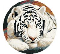 Kitquiver Animal Tapestry Kits for Adults Fantasy White Tiger DIY Rug Making Craft Kits with Yarn & Canvas and Crochet Needle Embroidery Decoration 50x50cm