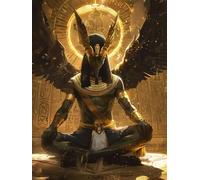 Kitquiver DIY 5D Crystal Art Kits Egyptian Sun God Diamond Painting Anime Characters 5D Diamond Art Kits Round Full Drill Diamond Art Picture Crystal Art for Home Wall Decoration 30x40cm