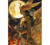 Kitquiver DIY 5D Crystal Art Kits Egyptian Sun God Diamond Painting Fantasy Characters 5D Diamond Art Kits Round Full Drill Diamond Art Picture Crystal Art for Home Wall Decoration 30x40cm