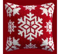 Kitquiver DIY Craft Latch Hook Rug Kits Cartoon Snowflake Pattern DIY Latch Hook Kits Pillowcase Embroidery,Knitting,Gift for Adults/Beginners 17x17In