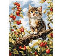 Kitquiver DIY Latch Hook Rug,Cats and Robin,Crochet Kits Embroidery Kits Home Carpet Rug Making Canvas,Needlework Crafts for Home Decor 23''X35''