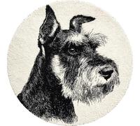 Kitquiver Dog Animal Latch Hook Kit Black and White Schnauzer Latch Hook Kit for Beginners，Tapestry Carpet Latchs Set for Adults Self Knotting Set DIY Craft Kits 60x60cm