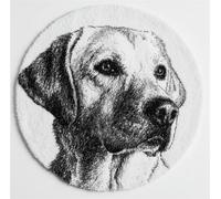 Kitquiver Dog Animal Rug Making Kits Black and White Labrador Retriever DIY Latch Hook Kit，Self-Knotting Set for Adults，Pre-Printed Colour Pattern 100x100cm