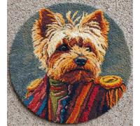 Kitquiver Dog Animals Latch Hook Rug Kits Cartoon Yorkshire Terrier Latch Hook Kit for Beginners，Tapestry Carpet Latchs Set for Adults Self Knotting Set DIY Craft Kits 50x50cm