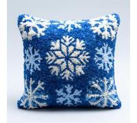 Kitquiver Latch Hook Craft Kits Cartoon Snowflake Pattern DIY Latch Hook Rug Kit for Beginners Embroidery Cushion Canvasfor Adult Beginners 17x17In