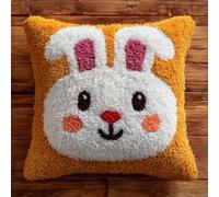 Kitquiver Latch Hook Cushion Kits Little White Rabbit 43X43Cm Latch Hook Pillow Case Kits Embroidery,DIY Needlework Pillow Cover Sofa Cushion Rug Making Kits for Adults and,Craft Kits Home Decor