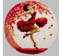 Kitquiver Latch Hook Kit Rug Dancing Woman Latch Hook Kit for Beginners，Tapestry Carpet Latchs Set for Adults Self Knotting Set DIY Craft Kits 100x100cm