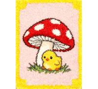 Kitquiver Latch Hook Rug Kits Chicks Under The Mushroom 31X45In/80X115Cm Christmas Rug Making Kits for Beginners Adults Kids Tapestry Kits Embroidery Kits Craft Kit Carpet Doormat Creative G