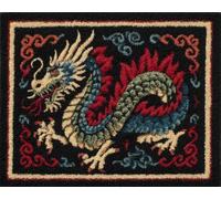 Kitquiver Latch Hook Rug Kits for Adults Beginners Dragon DIY Craft Doormat Rug Making Kit Tapestry Cushion Knitting Patterns Printed Mesh Mat Canvas Wool Yarn Fabric Gift Women 15X20In