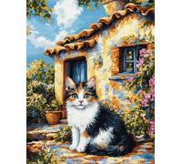 Kitquiver Latch Hook Rug Kits for Adults Calico Cat DIY with Printed Canvas Crochet Yarn Handmade Embroidery Crafts Crochet for Home Decoration 39''X55''