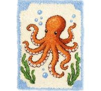 Kitquiver Latch Hook Rug Kits for Adults Octopus 15X20In/52X38Cm DIY with Printed Canvas Crochet Yarn Handmade Embroidery Crafts Crochet for Home Decoration