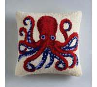 Kitquiver Latch Hook Rug Kits for Adults Octopus DIY Latch Hook Cushion Cross-Stitch Embroidery Cushion Cover for Home Sofa Decoration 17X17 in.