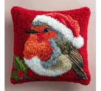 Kitquiver Latch Hook Rug Kits for Adults Robin Bird DIY Latch Hook Cushion Cross-Stitch Embroidery Cushion Cover for Home Sofa Decoration 17X17 in.