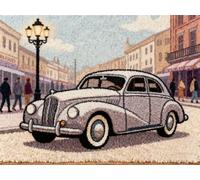 Kitquiver Latch Hook Rug Kits Retro Cars 35X46In/90X 120Cm Christmas Rug Making Kits for Beginners Adults Kids Tapestry Kits Embroidery Kits Craft Kit Carpet Doormat Creative Gift Home Decor