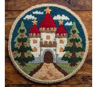 Kitquiver Latch Hook Rug Making Kit Christmas Castle 50X50Cm