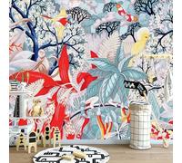 Kitquiver Photo Wallpaper 3D Tropical Plants and Flowers Wallpaper Mural Living Room Background Self Adhesive Wallcovering Market 150x105cm