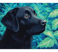 Kitquiver Rug Kits for Adults Latch Hook Printed Black Labrador 52X38Cm DIY Crafts Crochet Yarn Handmade Embroidery with Printed Canvas Needlework for Home Decor