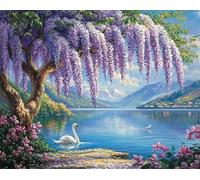Kitquiver Rug Kits for Adults Latch Hook Printed Wisteria Tree 15X20In/52X38Cm DIY Crafts Crochet Yarn Handmade Embroidery with Printed Canvas Needlework for Home Decor