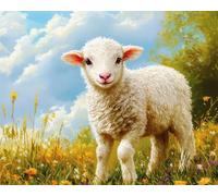 Kitquiver Rug Making Kits for Adults Latch Hook Lamb in The Field Crochet H