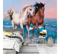 Kitquiver Wall Mural Wallpaper 3D Horse Animal Wallpaper Mural Living Room Background Self Adhesive Wallcovering Market 350x245cm