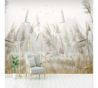 Kitquiver Wall Mural Wallpaper 3D Riverside Reed Scenery Wallpaper Mural Living Room Background Self Adhesive Wallcovering Market 350x245cm