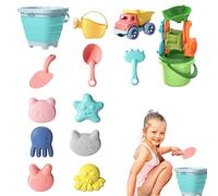 kits Beach Toy Set - 7.87x6.22in Compact Sand Play Kit, Including Carry Bucket , Easy Transport Design | Outdoor Summer Recreation Items for Poolside Garden Backyard Sandbox Trips Creative