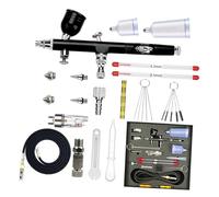Kits, Double Action Guns with 0, 2/0, 3/0, 5 mm Needle Nozzle Set and Gravity Liquid Cup, Pistol Compressor for Artists