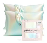 Kitsch 100% Satin Pillowcase with Zipper, Softer Than Silk Pillowcase for Hair & Skin, Cooling Pillow case, Satin Pillow Case Cover (Standard/Queen (2 Pack), Aura)