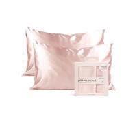 Kitsch 100% Satin Pillowcase with Zipper, Softer Than Silk Pillowcase for Hair & Skin, Cooling Pillow case, Satin Pillow Case Cover (Standard/Queen (2 Pack), Blush)