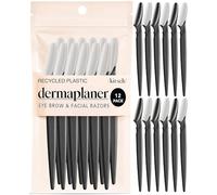 Kitsch 12 pcs Dermaplane Razor for Women Face - Black
