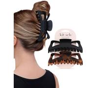 Kitsch 2pc 5 inch Large Claw Clips for Thick & Long Hair - Black & Tortoise