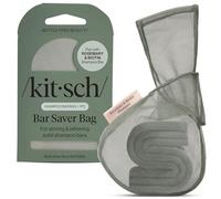 Kitsch Bar Soap Saver Bag - Patented Mesh Bag Soap Holder for Rosemary & Biotin Shampoo Bar With Tag Identifier - Extends Use & Prevents Soggy Mess - Recycled Mesh Beauty Pouch, Eco-Friendly