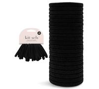 Kitsch Elastic Hair Ties for Women, Black Hair Ties No Damage, Black Rubber Bands for Hair, Hair Bands for Women's Hair & Ponytail Holders, Hair Elastics, Small Hair Ties for Thick Hair, 20pcs