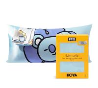 Kitsch BT21 Satin Pillowcase with Zipper for Hair and Skin More Delicate Than Silk, Cooling Machine Washable Non Wrinkle Smooth King Size 48 x 91 cm Koya