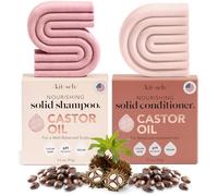 Kitsch Castor Oil Shampoo and Conditioner Set - Organic Castor Oil Hair Care for Dull & Dry Hair - Nourishing Bar Soap for Hair Growth - Free of Sulfate, Silicone, & Paraben - Made in USA - 2pcs