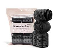 Kitsch Ceramic Hair Rollers, Self Grip Thermal Hair Rollers, Hair Curlers, 8 Pcs (Black)