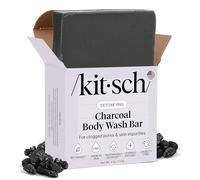 Kitsch Charcoal Soap Body Wash Bar - Detoxifying Bar Soap with Activated Charcoal - Gently Removes Excess Oil & Impurities, Clears Pores, Firms & Moisturizes Skin - 4 oz