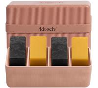 Kitsch Compartment Travel Soap Case - Bar Soap Holder & Organizer, Travel Case for Bars - TSA-Approved - Lightweight, Durable, Leak-Proof, Made from Recycled Plastic, Terracotta, 4 Compartment, Kitsch