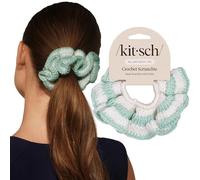 Kitsch Crochet Hair Scrunchie For Women - Seafoam Blue, 1pc