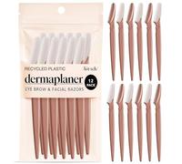 Kitsch Dermaplaning Razor for Women - Facial hair remover for women, Face razors for women, Eyebrow razor, Face shaver, Razors Women, Face hair remover for women, Facial razor, 12pcs (Terracotta)