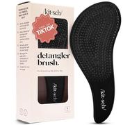 Kitsch Detangler Brush for Curly or Straight, Wet and Dry Hair - No Pain Detangling Brush with Flexible Bristles for Adults and Kids, Ideal for Shower and Travel, Valentines Gift For Her - Black