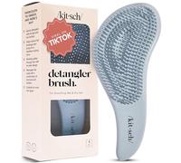 Kitsch Detangler Brush for Curly or Straight, Wet and Dry Hair, No-Pain Detangling Brush with Flexible Bristles for Adults and Kids - Easy-to-Hold, Ideal for Shower and Travel - Haze Blue