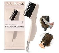 Kitsch Double Sided Hair Brush Cleaner Tool 2-in-1 Comb Cleaner - Travel Size Cleanser for Detangling Paddle Oval Hairbrushes or Combs - Salon Solution for Removing Dust from Cushion