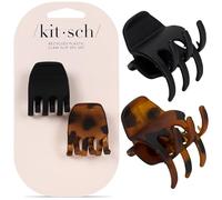 Kitsch Eco-Friendly Medium Claw Clips - Cute & Stylish Short Hair Accessories for Women, Girls | Ideal Size for Any Hairstyles, 2pcs (Black & Tortoise)