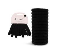 Kitsch Elastic Hair Ties for Women, Black Hair Ties No Damage, Black Rubber Bands for Hair, Hair Bands for Women's Hair & Ponytail Holders, Hair Elastics, Small Hair Ties for Thick Hair, 12pcs