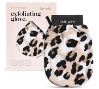 Kitsch Exfoliating Glove 1pc - Korean Exfoliating Mitt & Deep Exfoliating Body Scrubber for Shower, Bath | Body Exfoliator Glove, Dead Skin Remover | Skin Care for Smooth Skin - Leopard